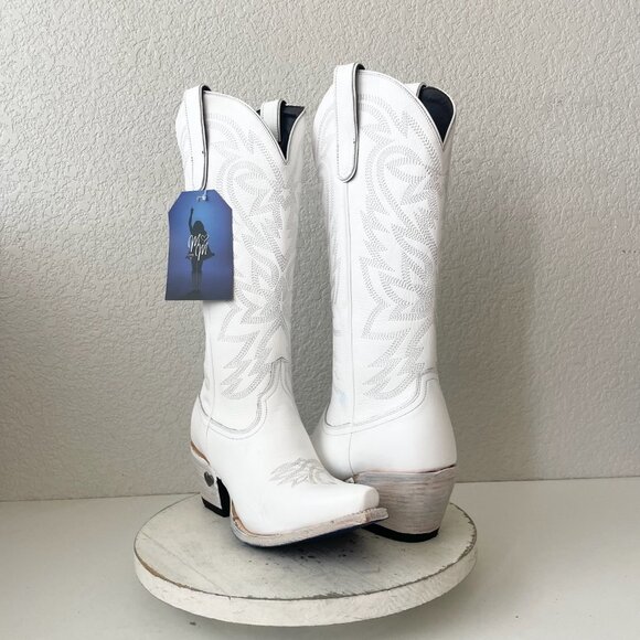 Lane MEGAN MORONEY Smokeshow Cowboy Boots Womens 9.5 White Western Cowgirl Tall - Picture 16 of 16
